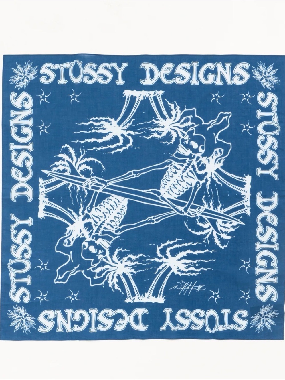 Stussy Blue SURF JOKER BANDANA